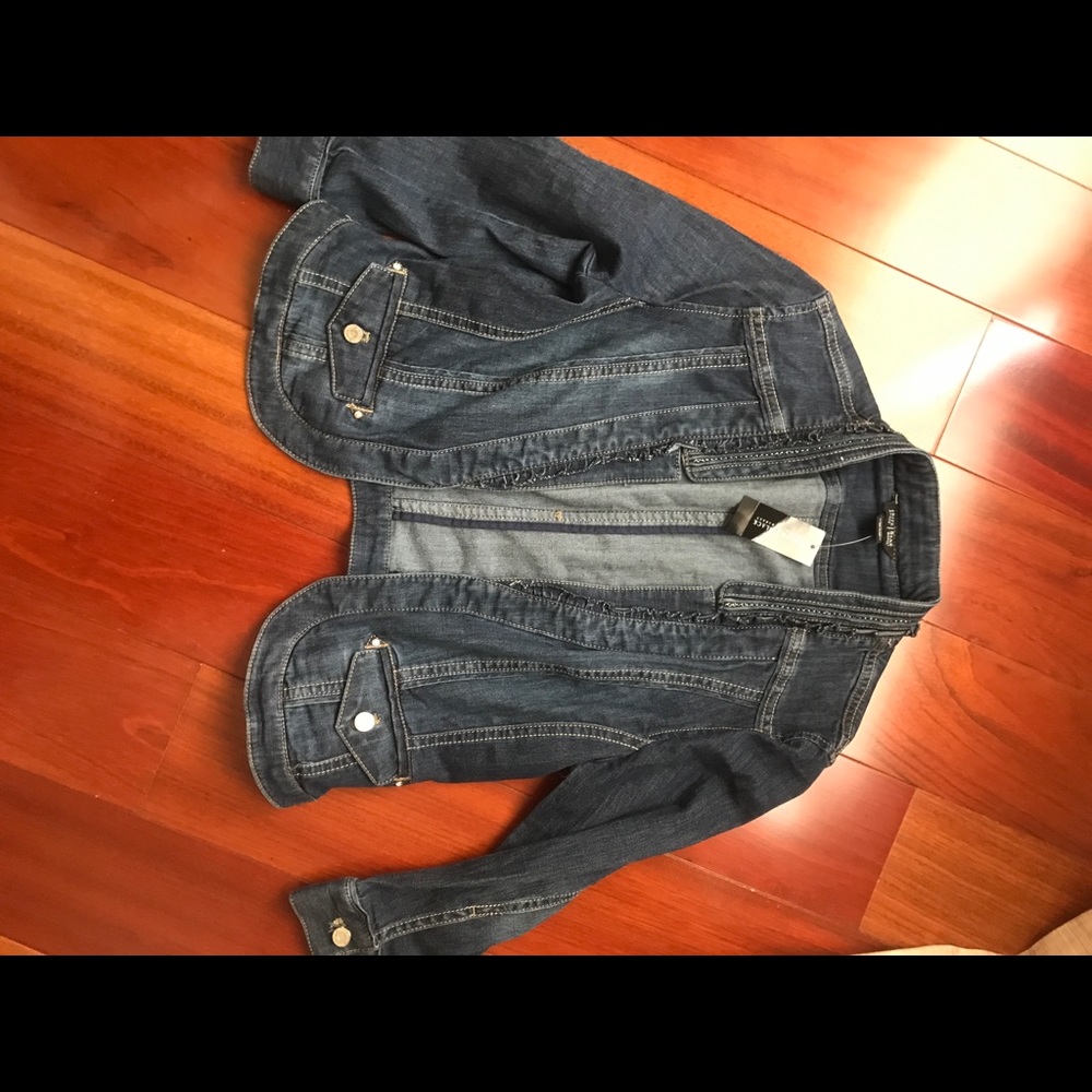 White House Black Market Dark Blue Jean Jacket - Picture 4 of 5